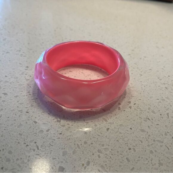 Asymmetrical Textured Thick Resin Bracelet - Picture 9 of 10